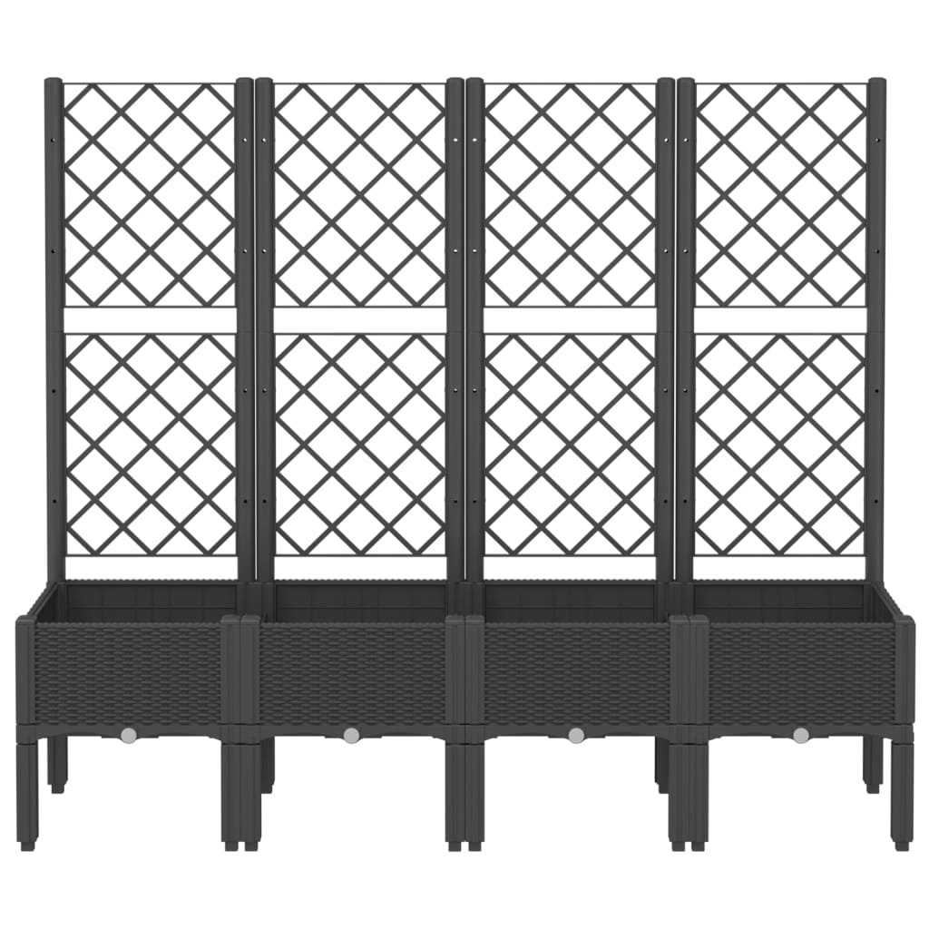 Vidaxx jardinière avec treillis 160x40x142 cm polypropylène noir
