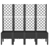 Vidaxx jardinière avec treillis 160x40x142 cm polypropylène noir