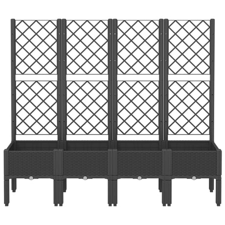 Vidaxx jardinière avec treillis 160x40x142 cm polypropylène noir