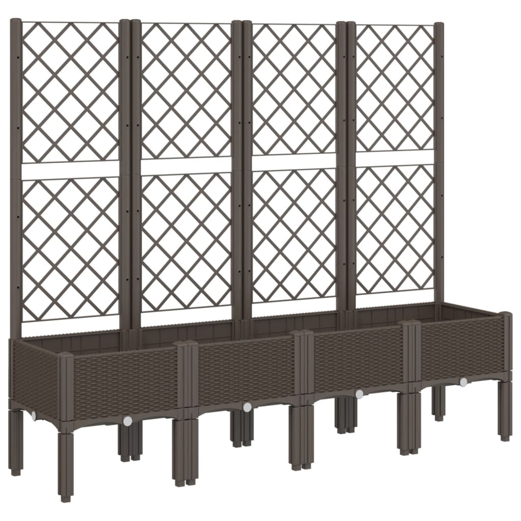 Vidaxx jardinière avec treillis 160x40x142 cm polypropylène marron