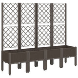 Vidaxx jardinière avec treillis 160x40x142 cm polypropylène marron