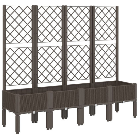 Vidaxx jardinière avec treillis 160x40x142 cm polypropylène marron