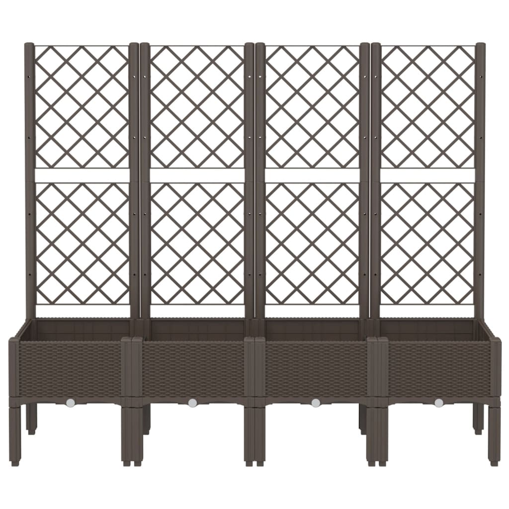 Vidaxx jardinière avec treillis 160x40x142 cm polypropylène marron