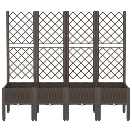 Vidaxx jardinière avec treillis 160x40x142 cm polypropylène marron