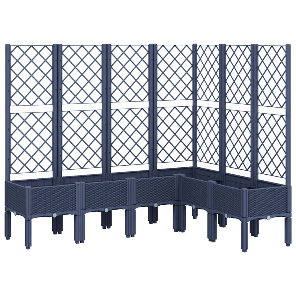 Vidaxx jardinière avec treillis 160x120x142 cm polypropylène gris