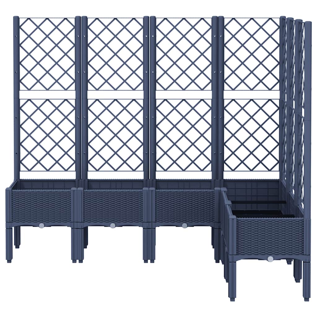 Vidaxx jardinière avec treillis 160x120x142 cm polypropylène gris