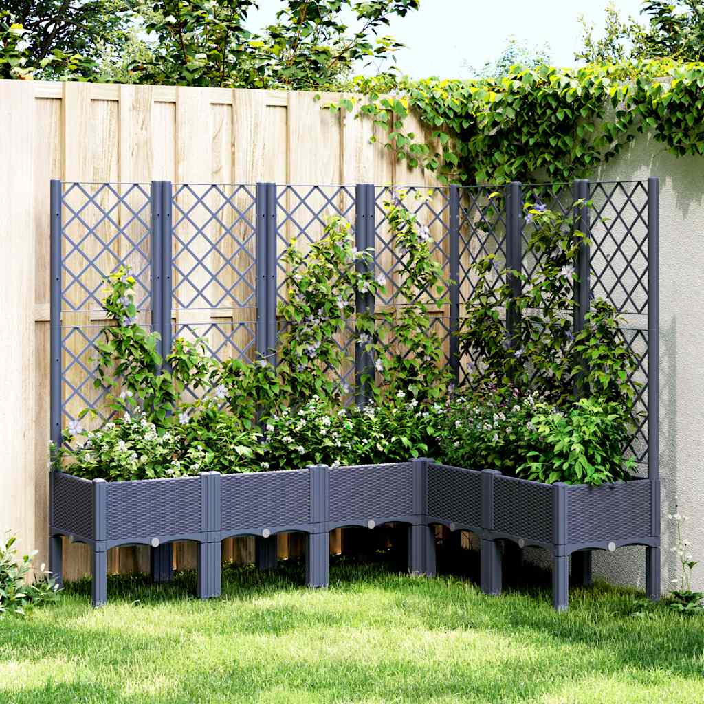 Vidaxx jardinière avec treillis 160x120x142 cm polypropylène gris