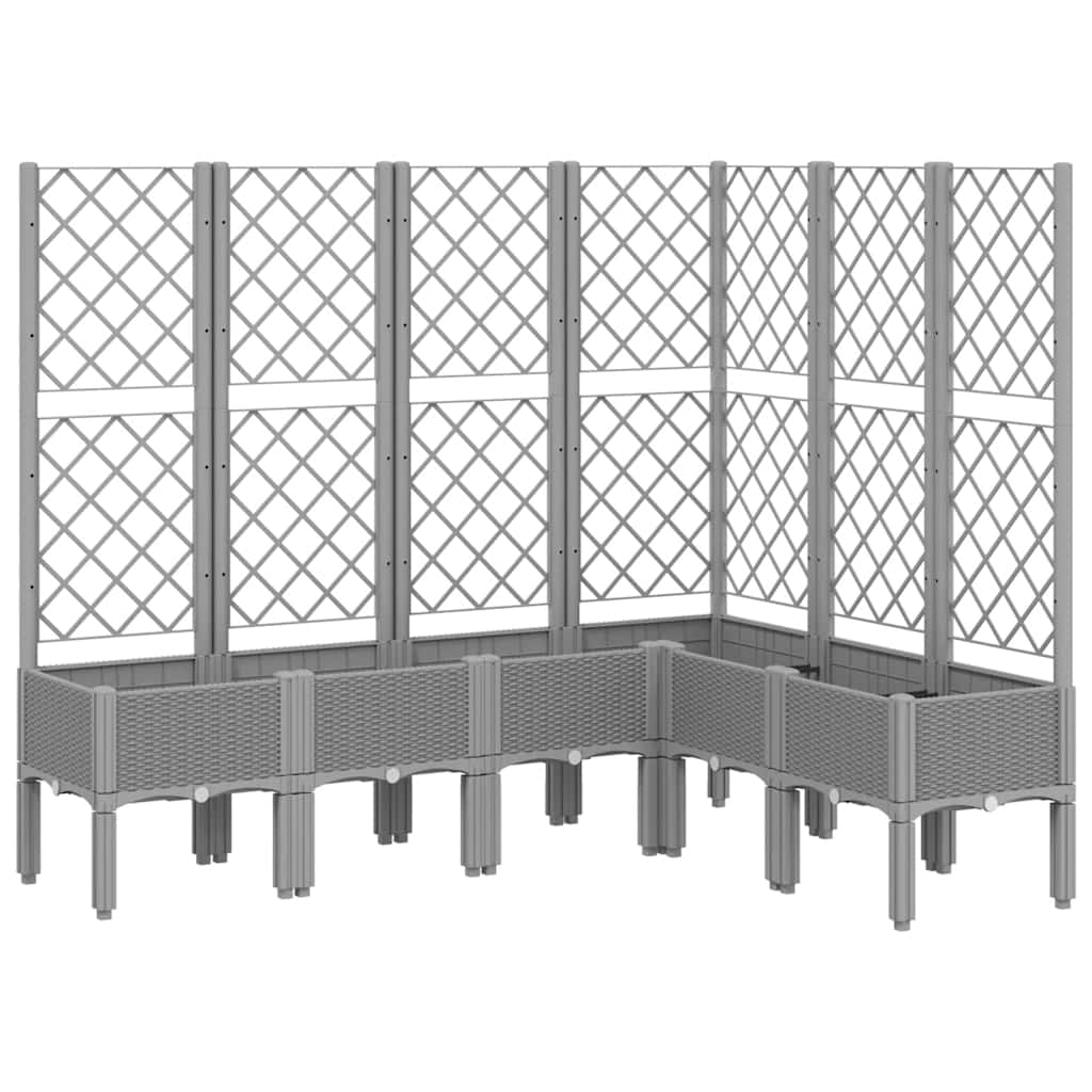 Vidaxx jardinière avec treillis 160x120x142 cm polypropylène gris clair