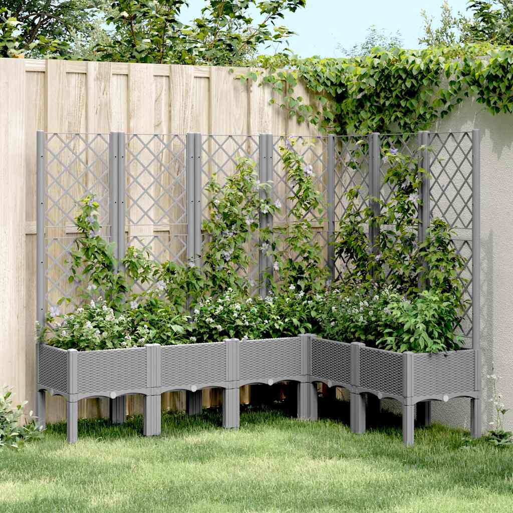 Vidaxx jardinière avec treillis 160x120x142 cm polypropylène gris clair