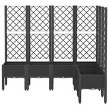 Vidaxx jardinière avec treillis 160x120x142 cm polypropylène noir