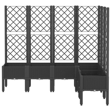 Vidaxx jardinière avec treillis 160x120x142 cm polypropylène noir