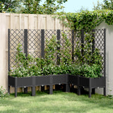 Vidaxx jardinière avec treillis 160x120x142 cm polypropylène noir