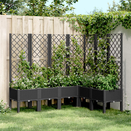 Vidaxx jardinière avec treillis 160x120x142 cm polypropylène noir