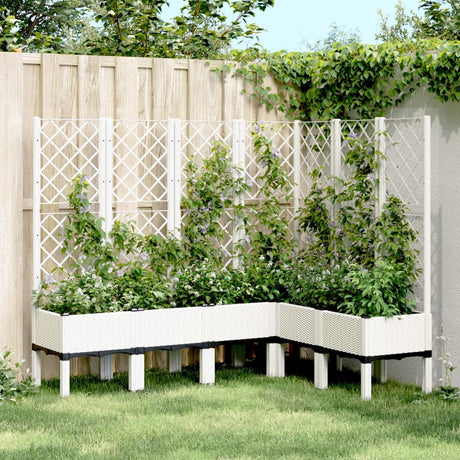 Vidaxx jardinière avec treillis 160x120x142 cm polypropylène blanc