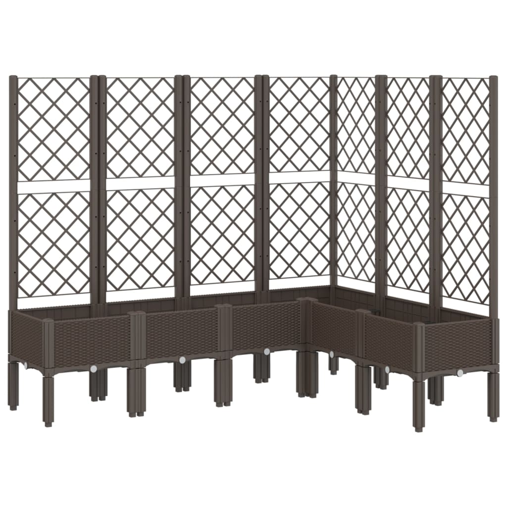 Vidaxx jardinière avec treillis 160x120x142 cm polypropylène marron