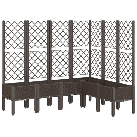 Vidaxx jardinière avec treillis 160x120x142 cm polypropylène marron