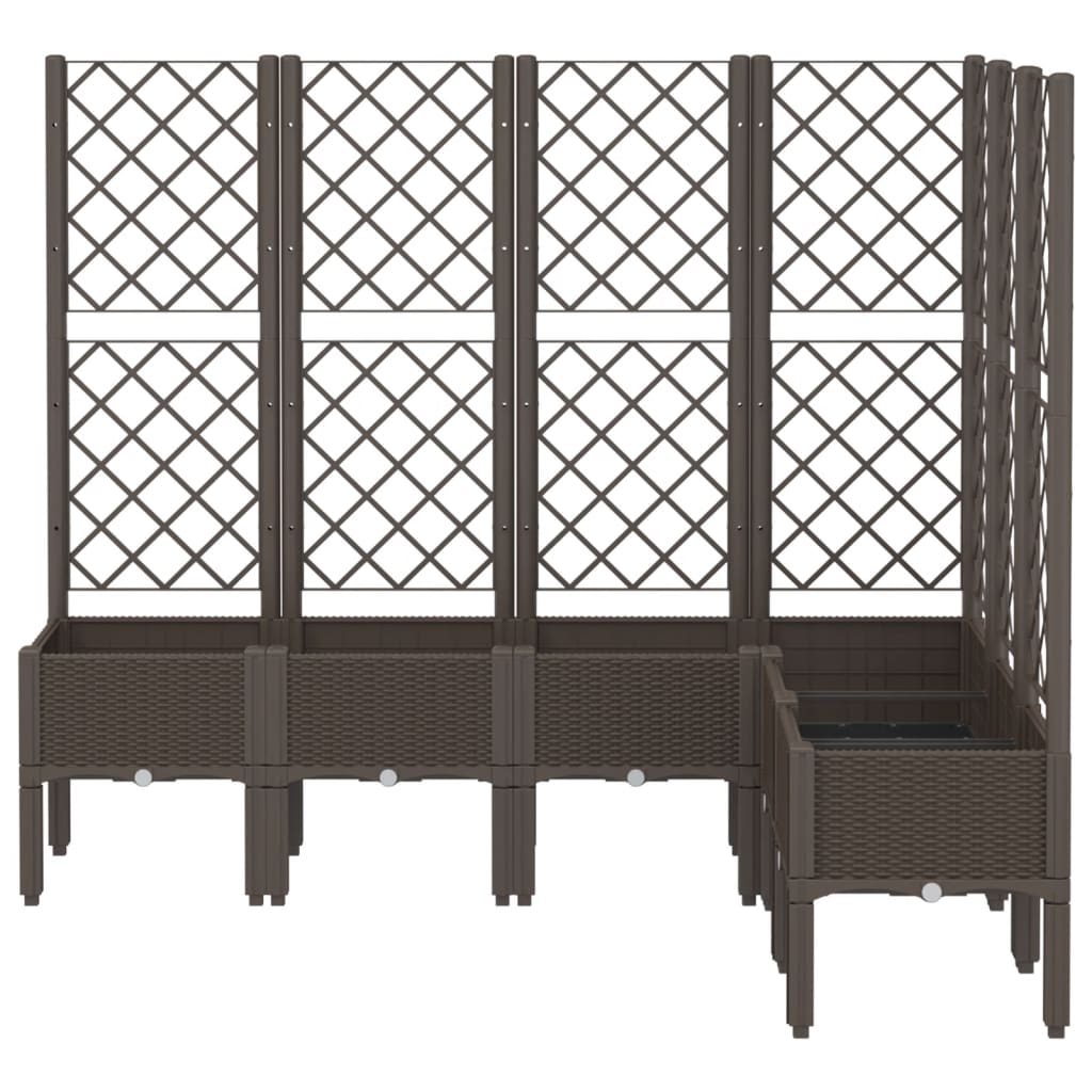Vidaxx jardinière avec treillis 160x120x142 cm polypropylène marron