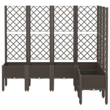 Vidaxx jardinière avec treillis 160x120x142 cm polypropylène marron