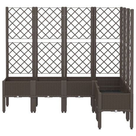 Vidaxx jardinière avec treillis 160x120x142 cm polypropylène marron