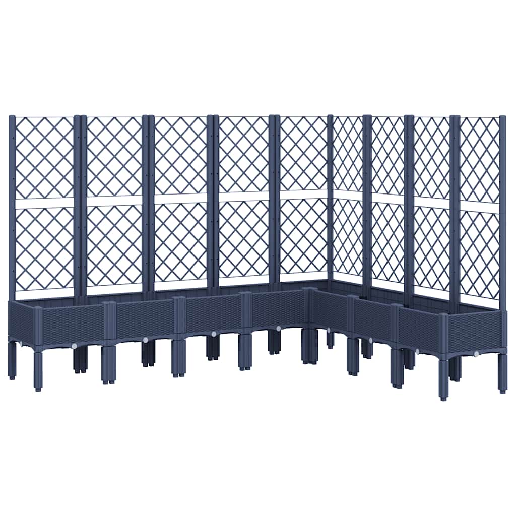 Vidaxx jardinière avec treillis 200x160x142 cm polypropylène gris