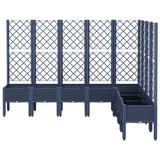 Vidaxx jardinière avec treillis 200x160x142 cm polypropylène gris