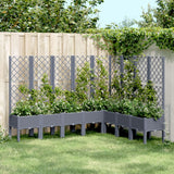 Vidaxl plantenbak met latwerk 200x160x142 cm polypropeen grijs