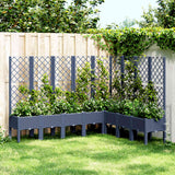 Vidaxx jardinière avec treillis 200x160x142 cm polypropylène gris