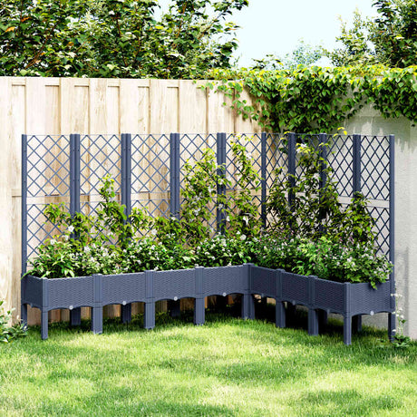 Vidaxx jardinière avec treillis 200x160x142 cm polypropylène gris