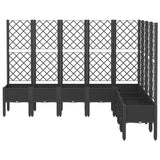 Vidaxx jardinière avec treillis 200x160x142 cm polypropylène noir