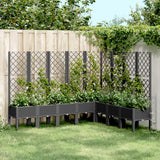 Vidaxl Plannet con slat work 200x160x142 cm polipropene nero