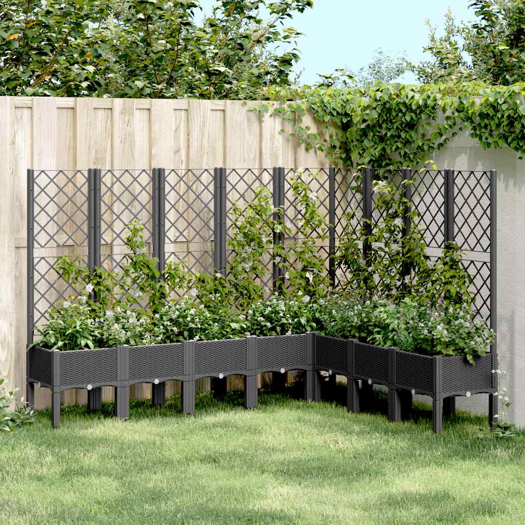 Vidaxx jardinière avec treillis 200x160x142 cm polypropylène noir