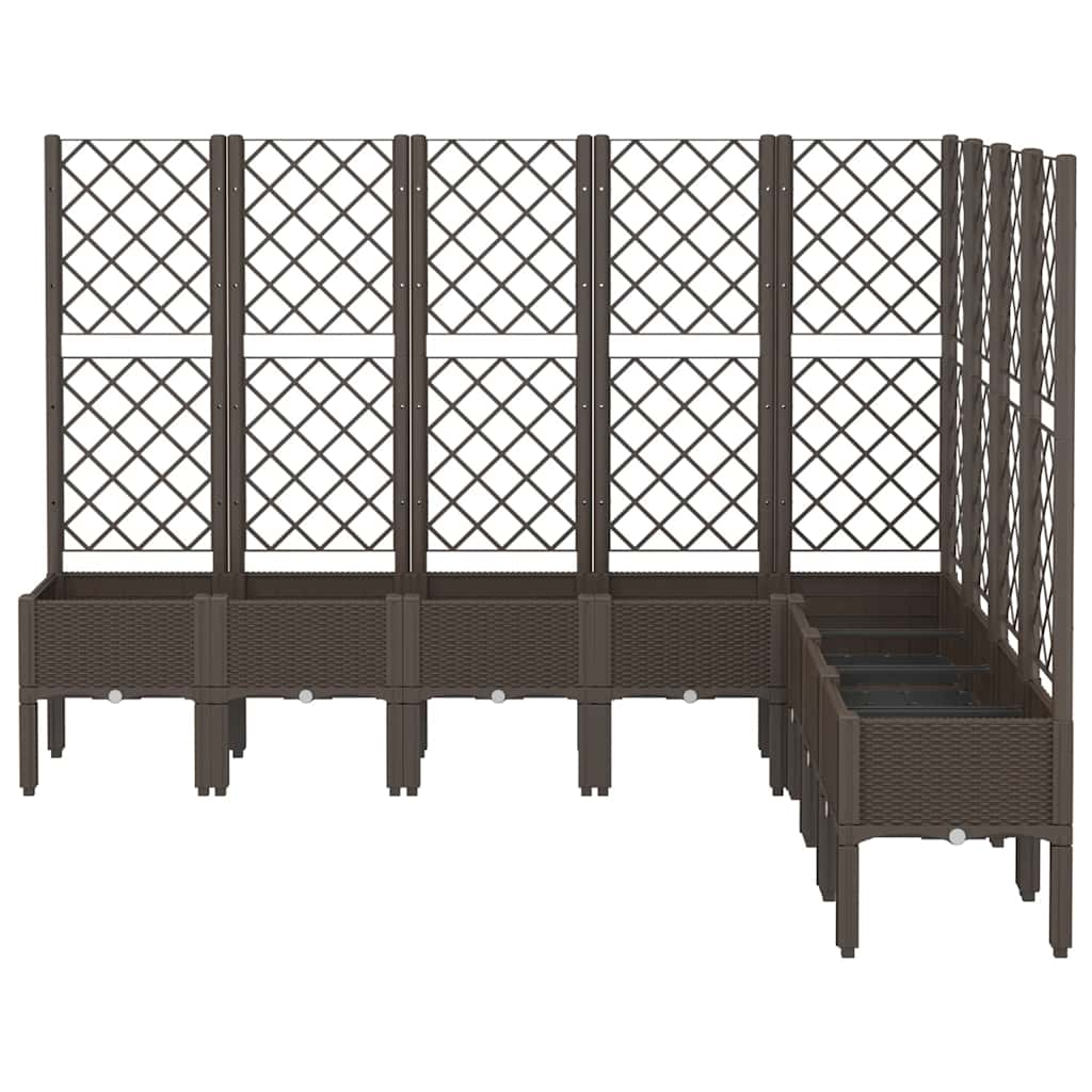 Vidaxx jardinière avec treillis 200x160x142 cm polypropylène marron
