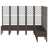Vidaxx jardinière avec treillis 200x160x142 cm polypropylène marron