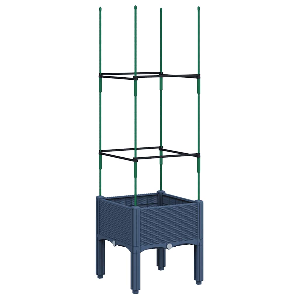 Vidaxx jardinière avec treillis 40x40x142,5 cm polypropylène bleu-gris