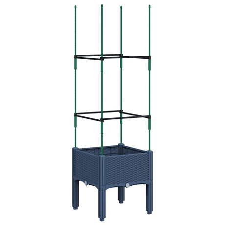 Vidaxx jardinière avec treillis 40x40x142,5 cm polypropylène bleu-gris