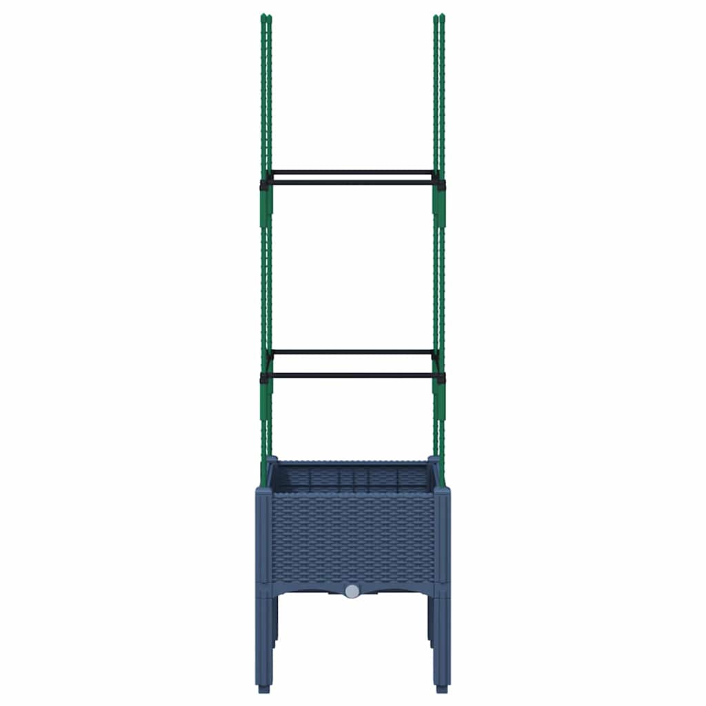 Vidaxx jardinière avec treillis 40x40x142,5 cm polypropylène bleu-gris