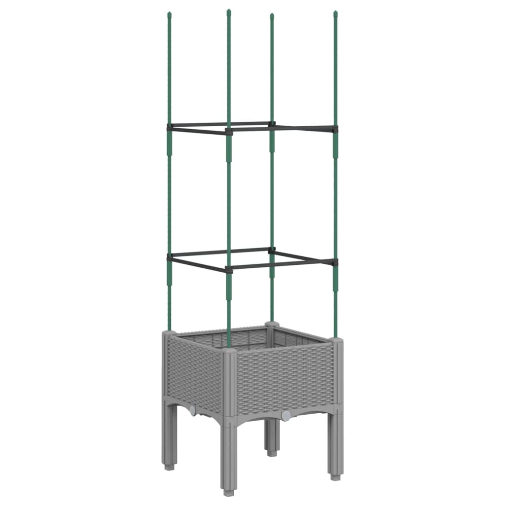 Vidaxx jardinière avec treillis 40x40x142,5 cm polypropylène gris clair