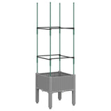 Vidaxx jardinière avec treillis 40x40x142,5 cm polypropylène gris clair