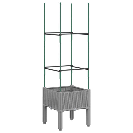 Vidaxx jardinière avec treillis 40x40x142,5 cm polypropylène gris clair