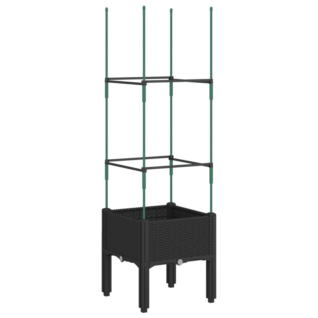 Vidaxx jardinière avec treillis 40x40x142,5 cm polypropylène noir