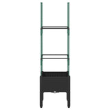 Vidaxx jardinière avec treillis 40x40x142,5 cm polypropylène noir
