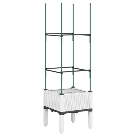 Vidaxx jardinière avec treillis 40x40x142,5 cm polypropylène blanc