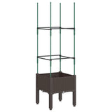 Vidaxx jardinière avec treillis 40x40x142,5 cm polypropylène marron