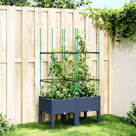 Vidaxx jardinière avec treillis 80x40x142,5 cm polypropylène gris