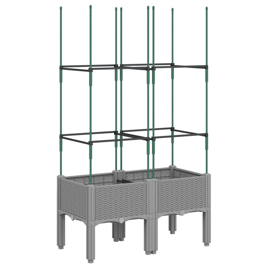 Vidaxx jardinière avec treillis 80x40x142,5 cm polypropylène gris clair