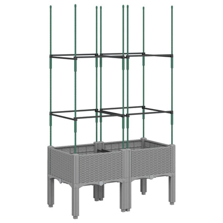 Vidaxx jardinière avec treillis 80x40x142,5 cm polypropylène gris clair