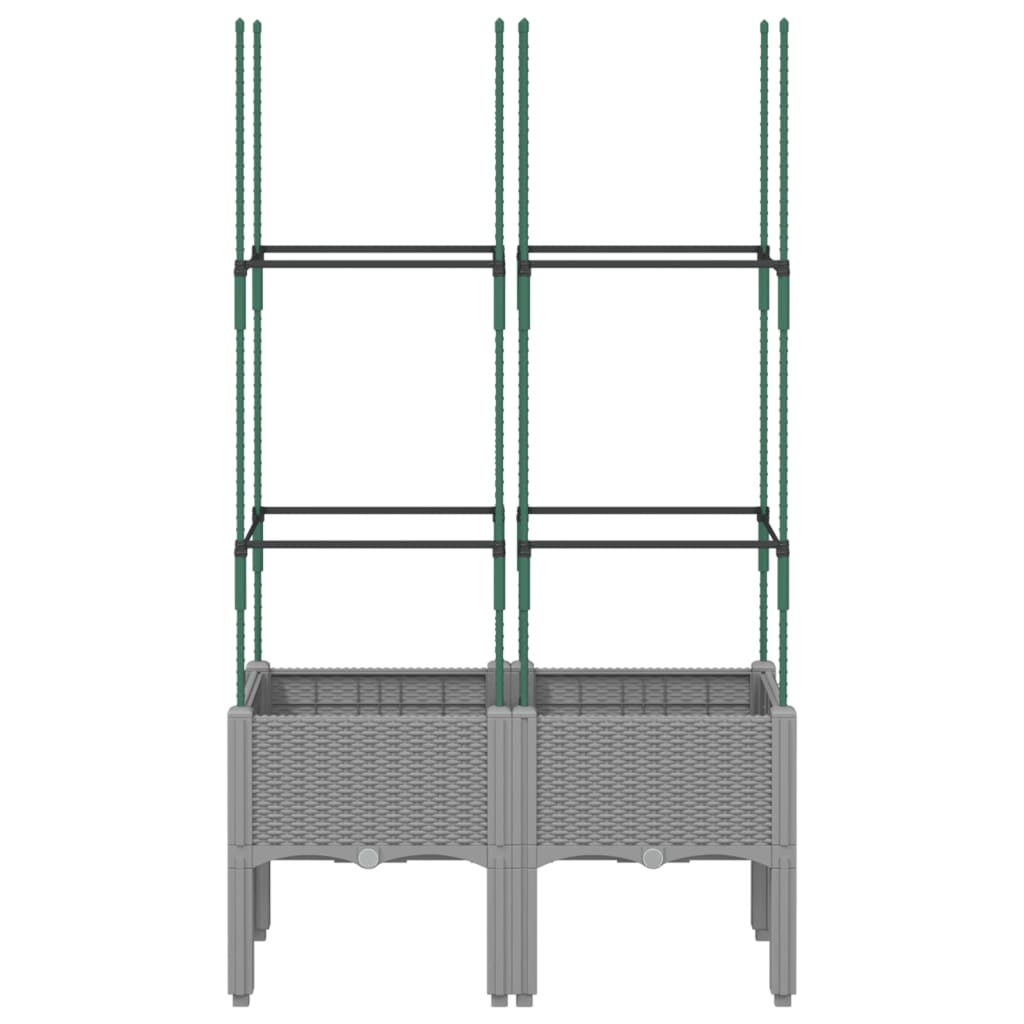Vidaxx jardinière avec treillis 80x40x142,5 cm polypropylène gris clair