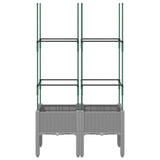 Vidaxx jardinière avec treillis 80x40x142,5 cm polypropylène gris clair