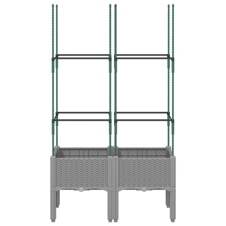 Vidaxx jardinière avec treillis 80x40x142,5 cm polypropylène gris clair