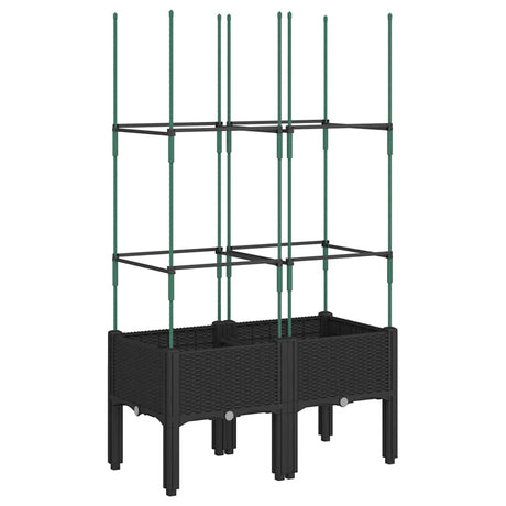 Vidaxx jardinière avec treillis 80x40x142,5 cm polypropylène noir